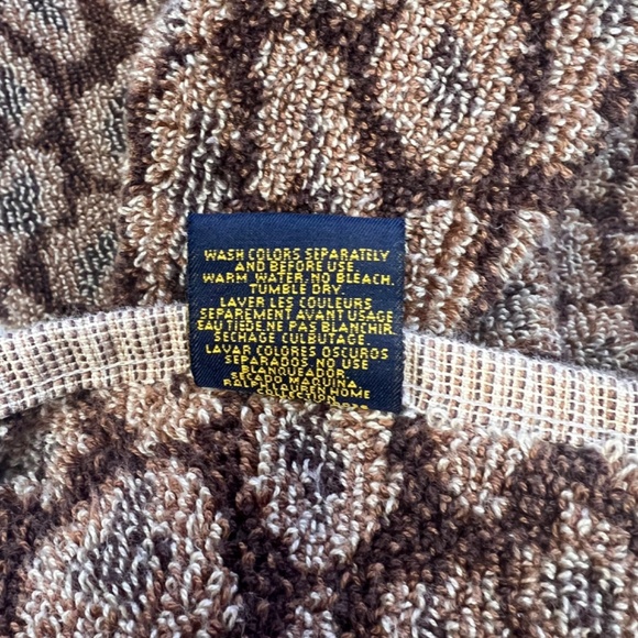 Vintage Ralph Lauren Leopard Cheetah Animal Print Bath & Hand Towel Set USA - Picture 10 of 10